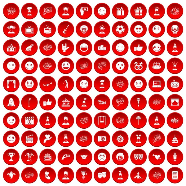 kırmızı 100 duygu Icons set