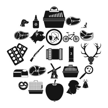 Tazı Icons set, basit tarzı
