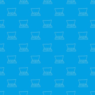 Pizza desen vektör kesintisiz mavi