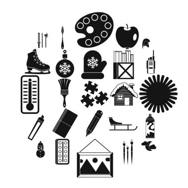 Resim Icons set, basit tarzı