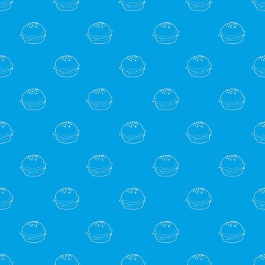 Hamburger desen vektör kesintisiz mavi