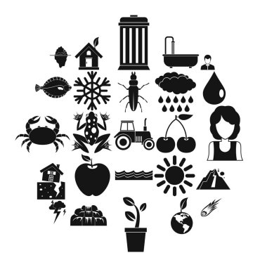Çeşitli türler Icons set, basit tarzı