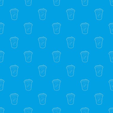 Plastik bardak kahve desen vektör kesintisiz mavi