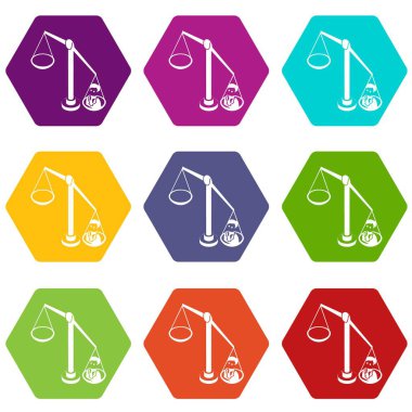 9 vektör denge seçim Icons set