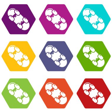 9 vektör kaykay Icons set