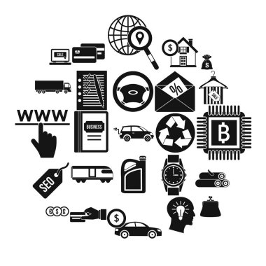 Makul Icons set, basit tarzı