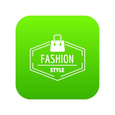 Moda stil çanta yeşil simge vektör