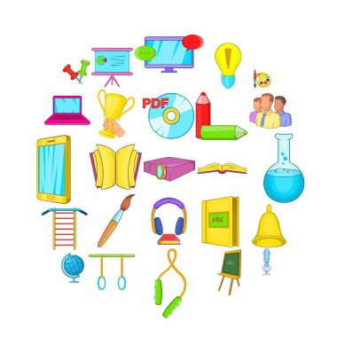 Farkındalık Icons set, karikatür tarzı