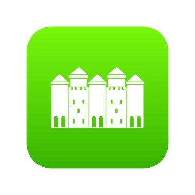 Eski kale yeşil simge vektör