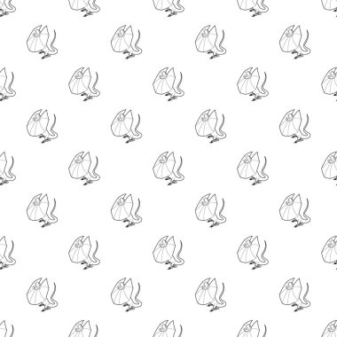 Fırfır boyunlu kertenkele simgesi, anahat stili