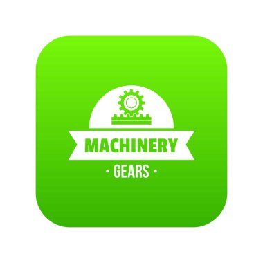 Teknik makina yeşil simge vektör