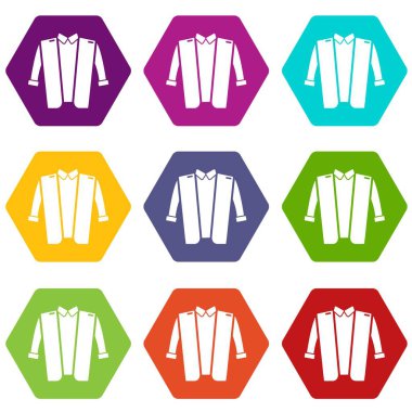 9 vektör hippi tarzı Icons set