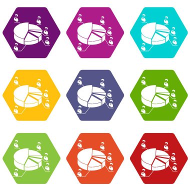 9 vektör seçim diyagramı Icons set