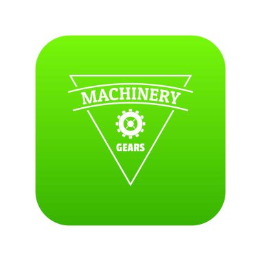 Dişli Makine yeşil simge vektör