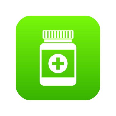 Tıp şişe simgesi dijital yeşil