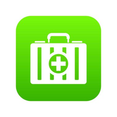 İlk yardım kiti simgesi dijital yeşil