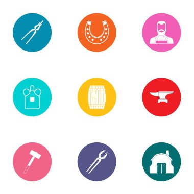 Forge Icons set, düz stil