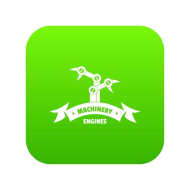 Motor makine yeşil simge vektör