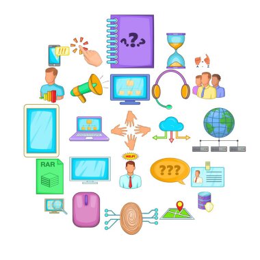 Defter Icons set, karikatür tarzı