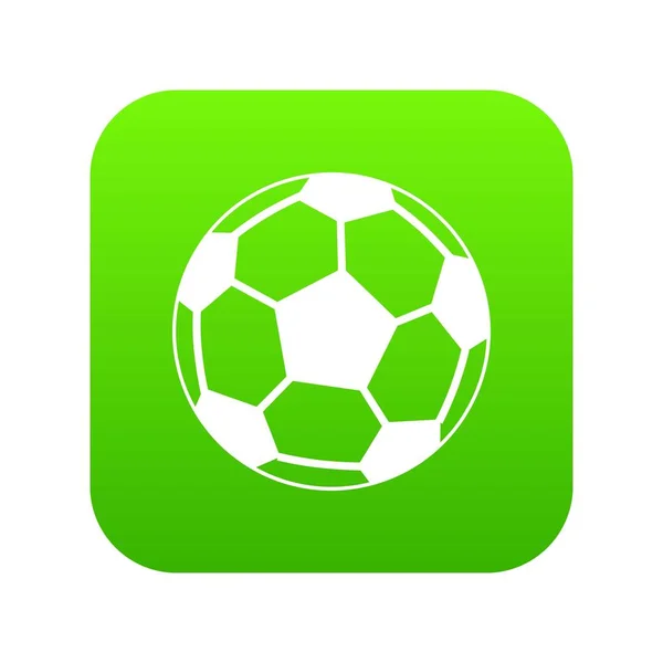 Icono de pelota de fútbol verde digital — Vector de stock