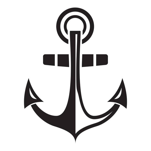 Иконка морского якоря, простой стиль
