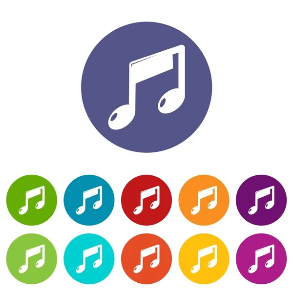 Music note icons set vector color — Stock Vector