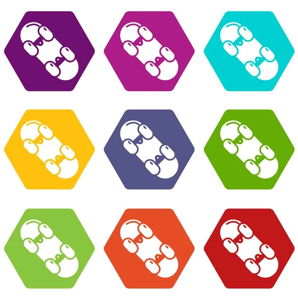 9 vektör kaykay Icons set