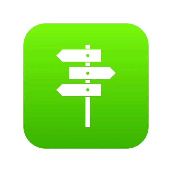 Direction signs icon digital green — Stock Vector