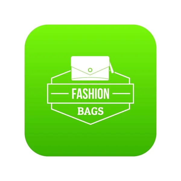 Mode Handtasche Symbol grünen Vektor — Stockvektor