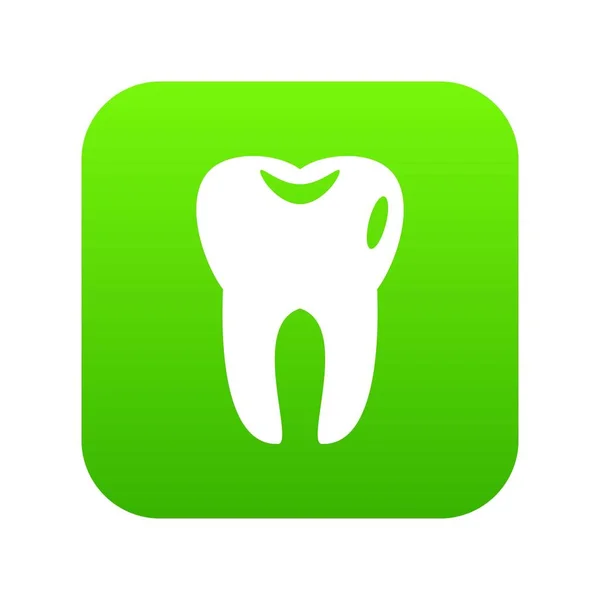 Tooth icon digital green — Stock Vector