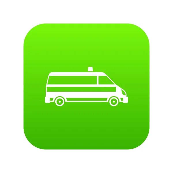 Цифровой Зеленый Значок Машины Скорой Помощи Любого Дизайна Изолированного Белой — стоковый вектор