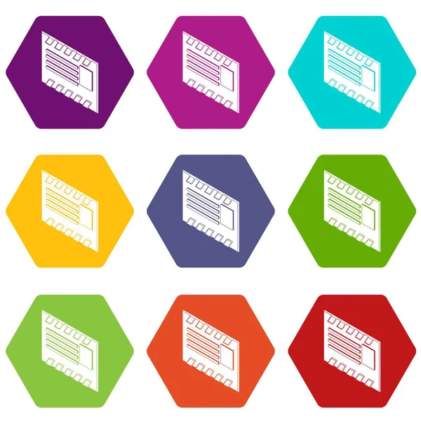 Enveloppe postale icônes set 9 vecteur — Image vectorielle
