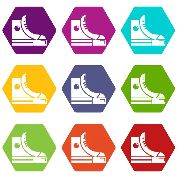 Кросівки хіпстер взуття значки набір 9 вектор — стоковий вектор