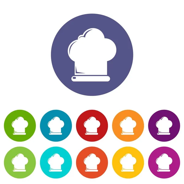 Chef hat icons set vector color — Stock Vector