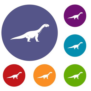 Titanosaurus dinozor Icons set