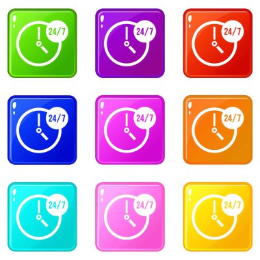 Saat 24 7 seti 9 simgeleri