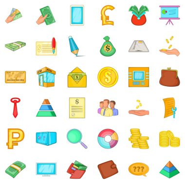 Muhasebe Icons set, karikatür tarzı