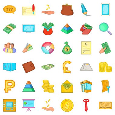 Icons set bankacılık, karikatür tarzı