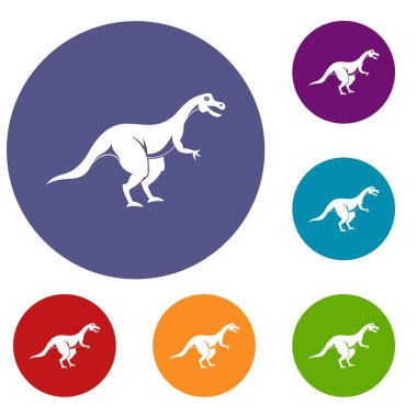 Theropod dinozor Icons set