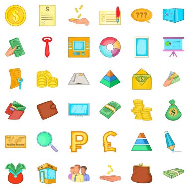 Defter tutma Icons set, karikatür tarzı