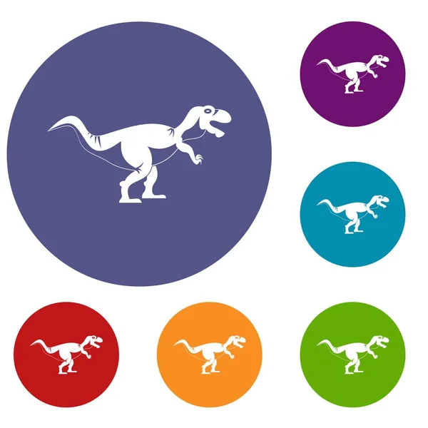 Tyranosaura dinosaura ikony nastavit — Stockový vektor