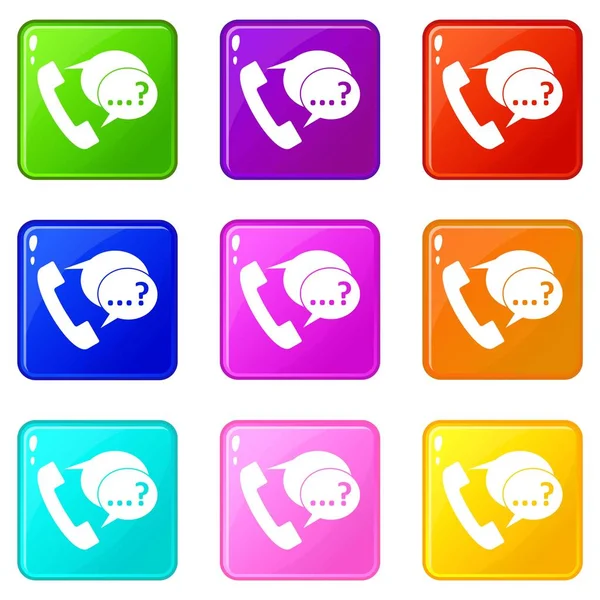 Phone sign and support speech bubbles set 9 — Stock Vector