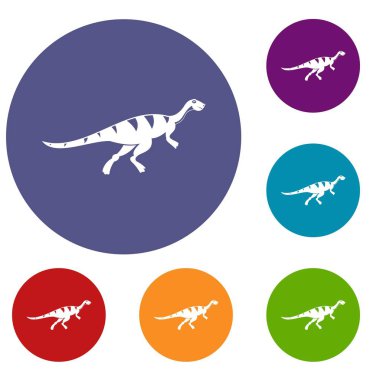 Gallimimus dinozor Icons set