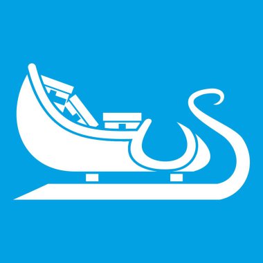 Noel Noel Baba simgesi beyaz atlı kızak