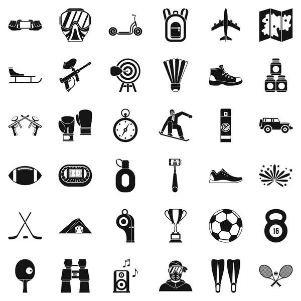 Activiteit iconen set, eenvoudige stijl — Stockvector