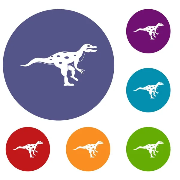 Ornithopod dinosaur icons set