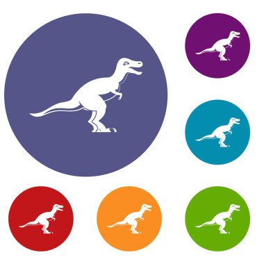 Theropod dinozor Icons set