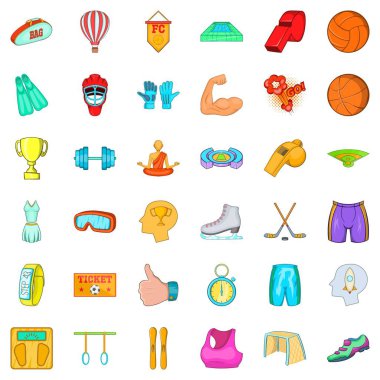 Etkin aksesuarları Icons set, karikatür tarzı