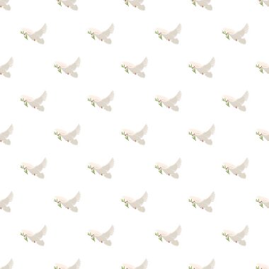 Güvercin zeytin dalı desenli