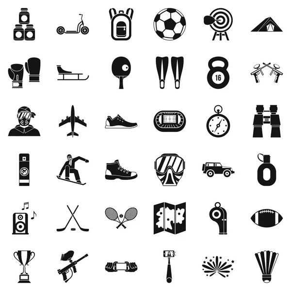 Sportif yaşam Icons set, basit tarzı — Stok Vektör